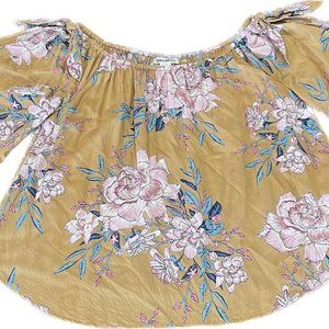 Billabong Womens Floral Off The Shoulder Top Size Medium